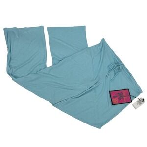 Vintage Y2K Swim Cover up Pants Pure Paradise Sky Blue Drawstring Waist Large